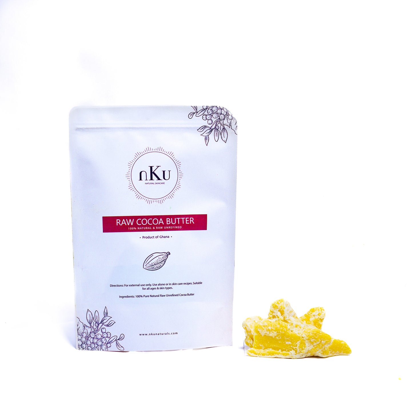 Nku Raw Cocoa Butter - Pure, Unrefined, and Luxurious Skincare Essential